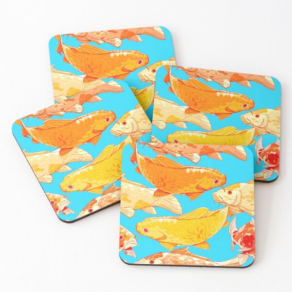 Item preview, seamless bright koi pattern with sky blue background designed and sold by Bob Wong.