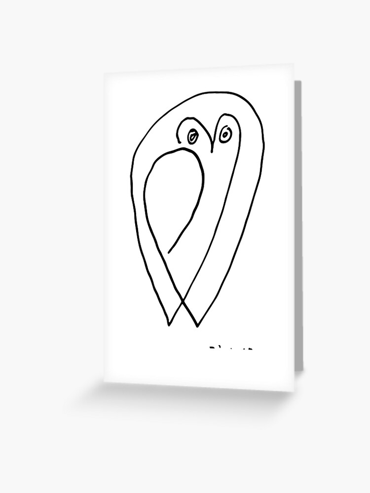 Picasso La Chouette The Owl 1947 Line Artwork Greeting Card By Clothorama Redbubble