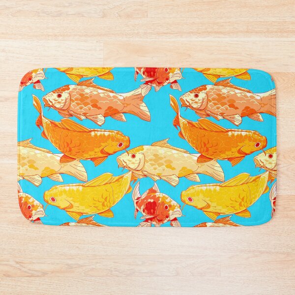 Item preview, seamless bright koi pattern with sky blue background designed and sold by Bob Wong.