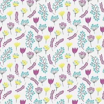 Artwork thumbnail, Spring floral pattern 3 by GrayCatGraphics