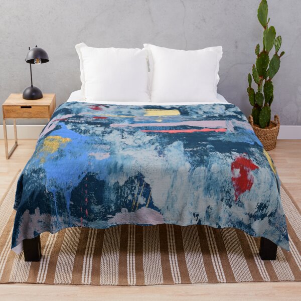 Item preview, Out to Sea: a vibrant abstract design in blues and reds by Alyssa Hamilton Art designed and sold by Alyssa Hamilton Art.