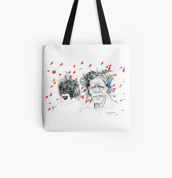 Sunmen with the Birds All Over Print Tote Bag