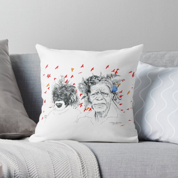 Sunmen with the Birds Throw Pillow