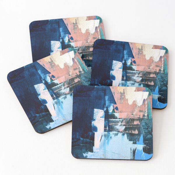 Item preview, On the Dock: a pretty, abstract print in blue and pink by Alyssa Hamilton Art designed and sold by Alyssa Hamilton Art.
