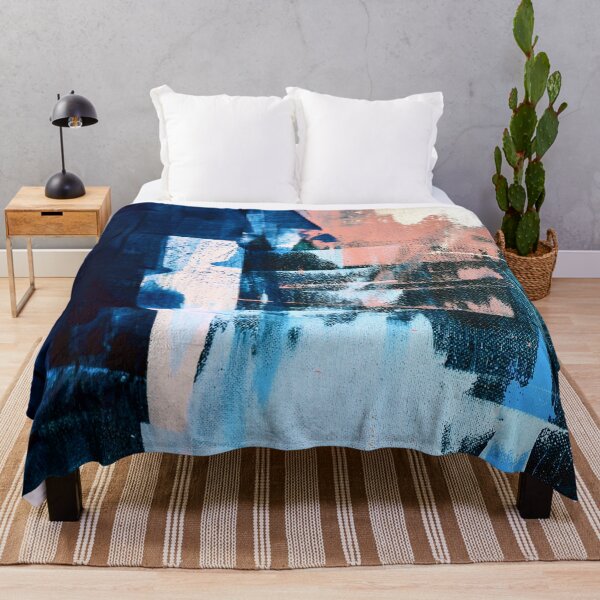 Item preview, On the Dock: a pretty, abstract print in blue and pink by Alyssa Hamilton Art designed and sold by Alyssa Hamilton Art.