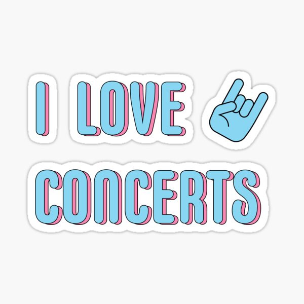 I LOVE CONCERT ROCK ON HAND SYMBOL Sticker