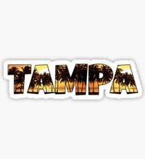 Tampa Florida palm trees word art Sticker
