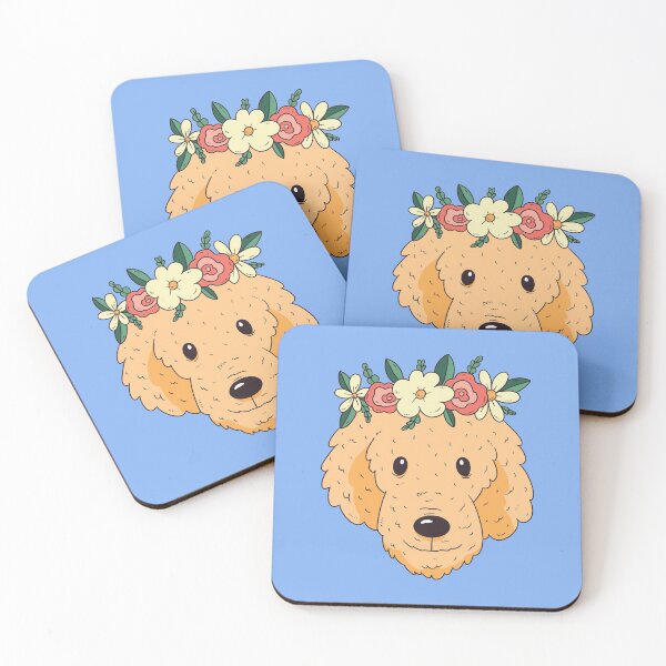 Item preview, Dog head with flower wreath, dog designed and sold by DerSenat.