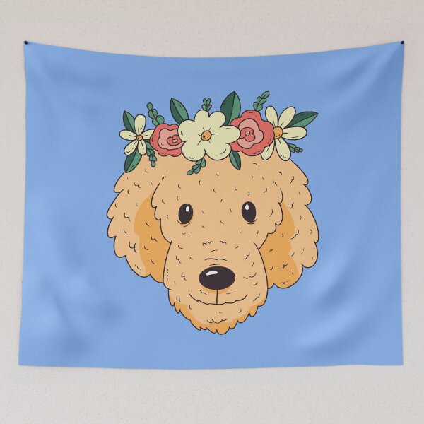 Item preview, Dog head with flower wreath, dog designed and sold by DerSenat.