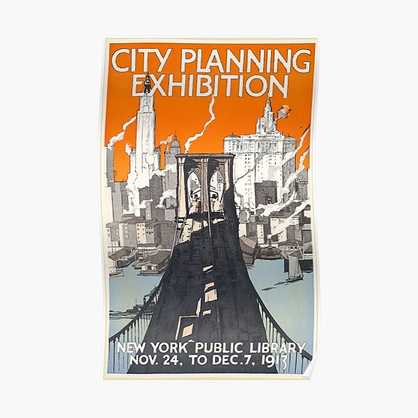 Vintage Art: City Planning Expo, NY Public Library 1913 Poster