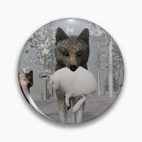 Item preview, Hunting Hares in Winter designed and sold by WolfQuest.