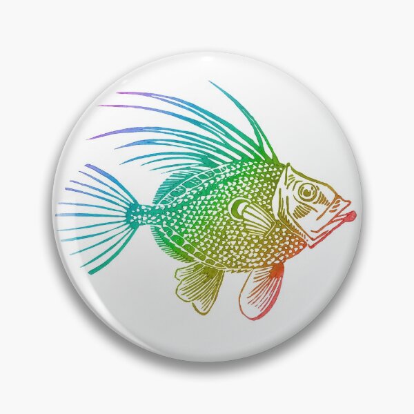 Item preview, John Dory Linocut Rainbow Fish designed and sold by Elena Casiglio.