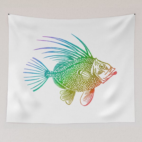 Item preview, John Dory Linocut Rainbow Fish designed and sold by Elena Casiglio.