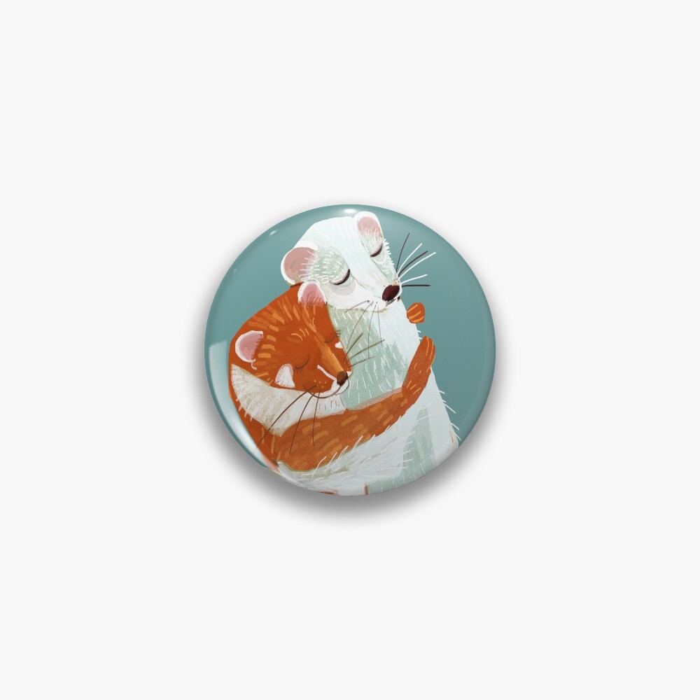 Weasel hugs Pin