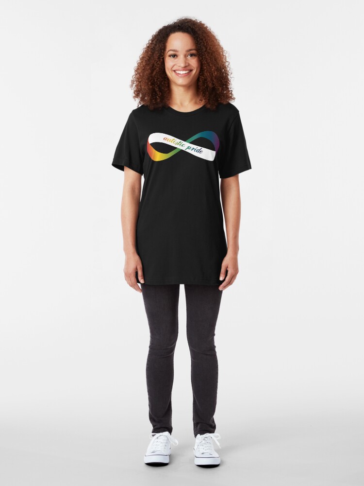 Alternate view of Autistic Pride Infinity Möbius Slim Fit T-Shirt