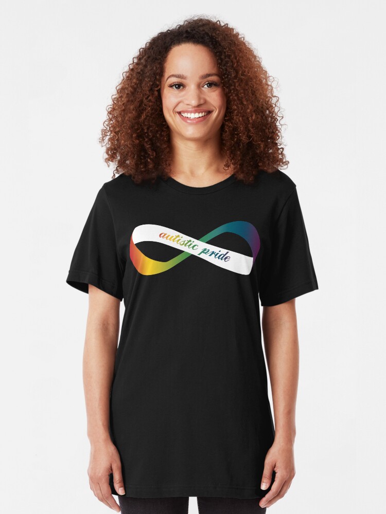 Alternate view of Autistic Pride Infinity Möbius Slim Fit T-Shirt