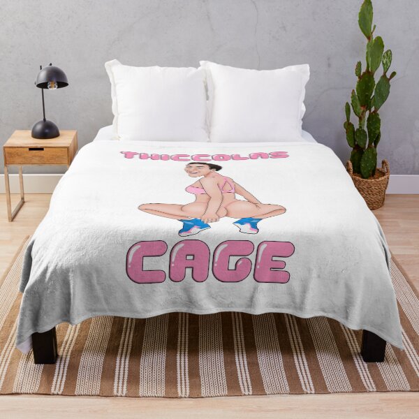 Thiccolas Cage - Dummy Thicc Nicolas Cage Meme Throw Blanket