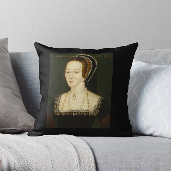 Wives of King Henry VIII. Anne Boleyn. Throw Pillow