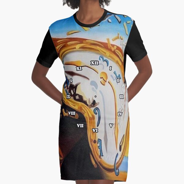 Salvador Dali Paintings Watches Graphic T-Shirt Dress
