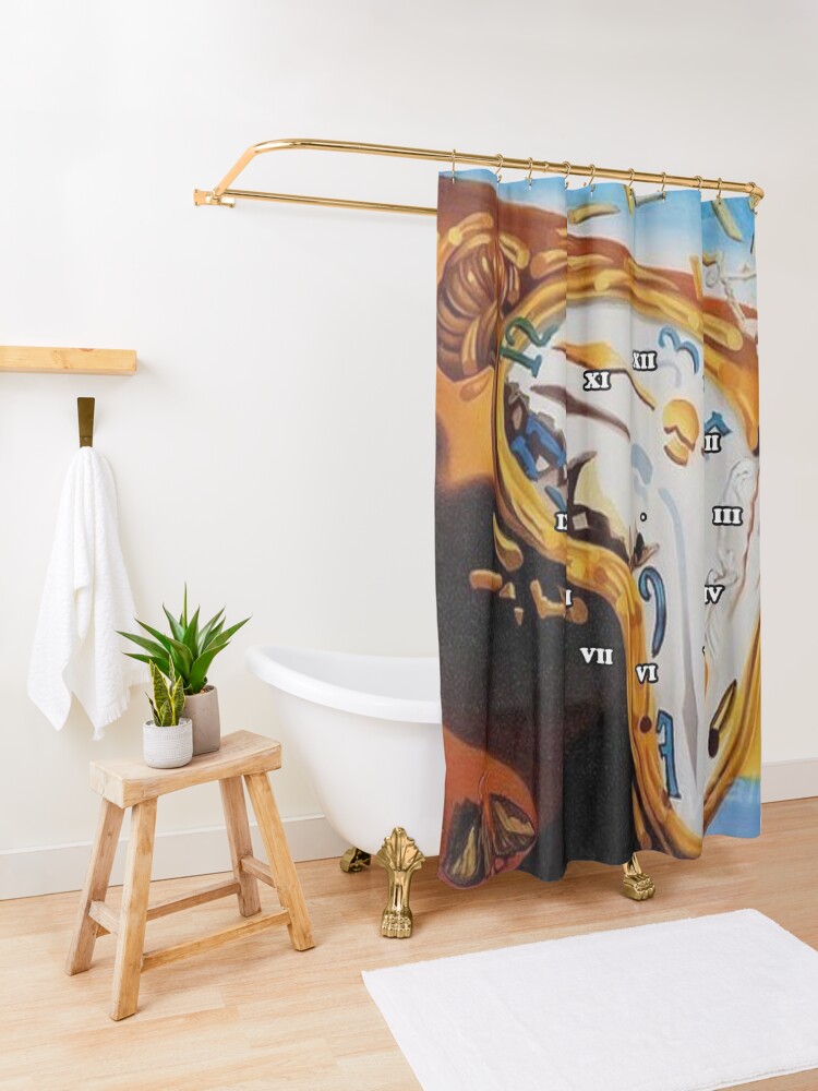 Alternate view of Salvador Dali Paintings Watches Shower Curtain