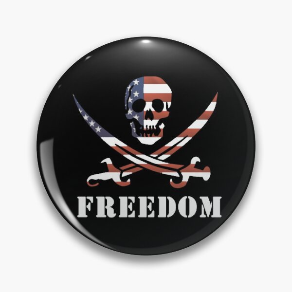 Item preview, USA Pirate Freedom Skull and Crossed Swords designed and sold by Spartawolf.