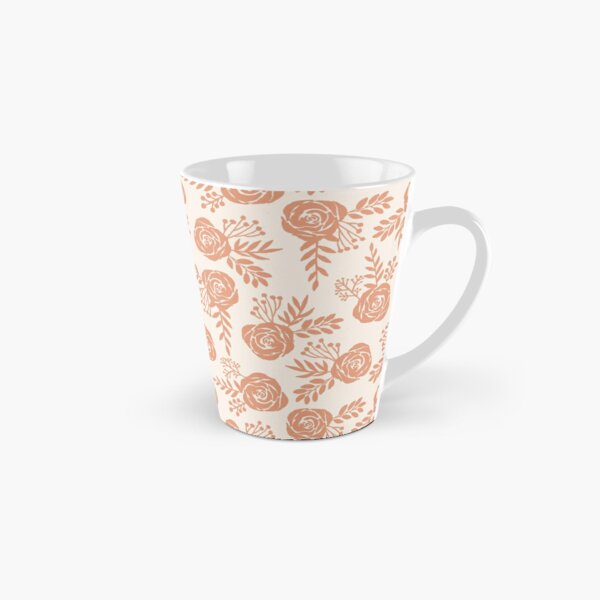 Warm Orange Floral Pattern Tall Mug
