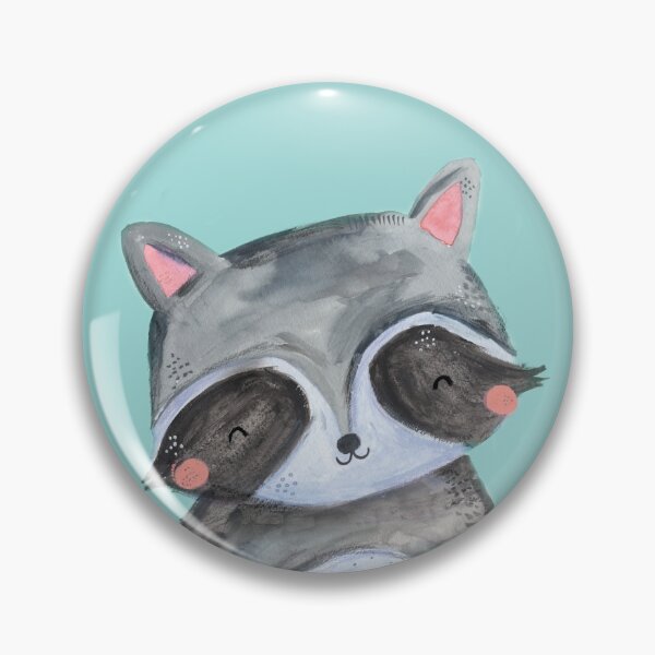 Item preview, Painted woodland racoon on mint designed and sold by laura didthis.