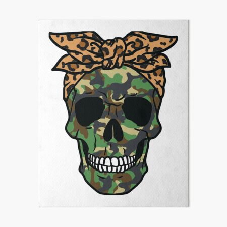 Download Camo Skull Leopard Bandana Art Board Print By Kjanedesigns Redbubble