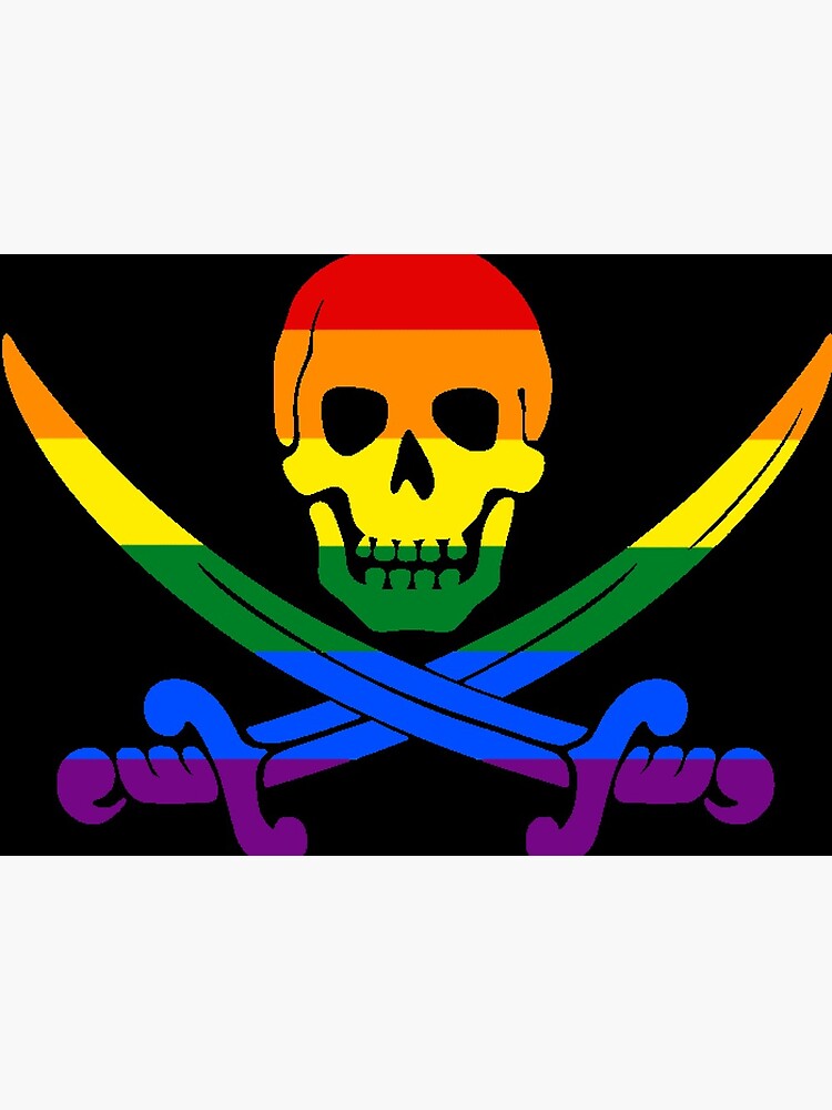 Zazzle Pirates Skull Nautical Gay Pride Flag Aesthetic CA T-Shirt, Women's, Size: Adult S, Black