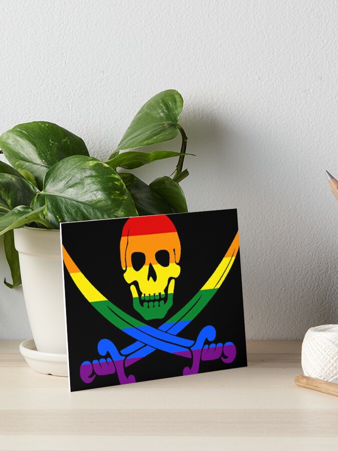 Zazzle Pirates Skull Nautical Gay Pride Flag Aesthetic CA T-Shirt, Women's, Size: Adult S, Black