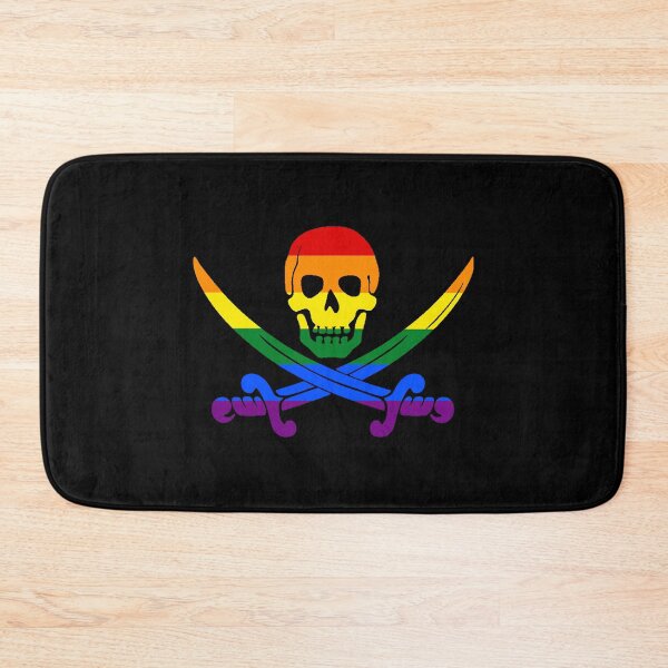Item preview, LGBT Rainbow Flag Pirate Skull and Crossed Swords  designed and sold by Spartawolf.