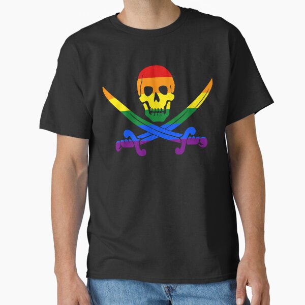 Artikel-Vorschau von LGBT Regenbogenfahne Piratenschädel und gekreuzte Schwerter, designt und verkauft von Spartawolf.