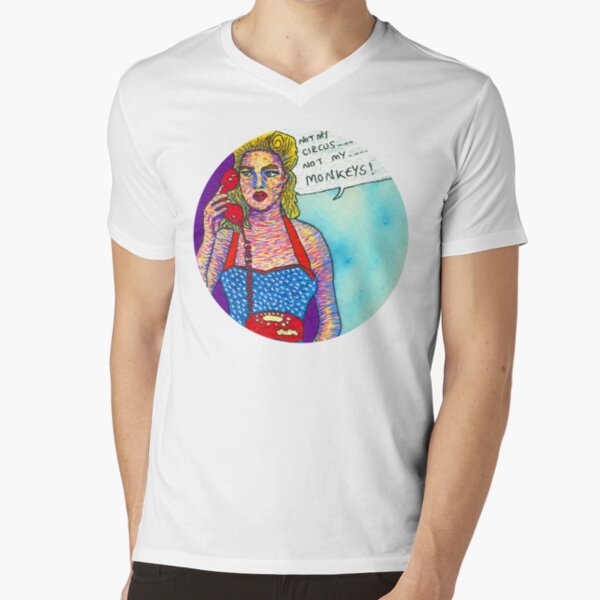 Not My Circus, Not My Monkeys Retro Art V-Neck T-Shirt