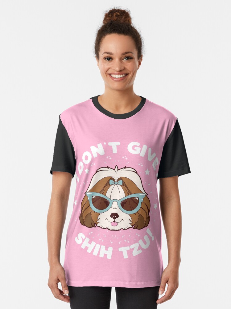 Alternate view of I Don’t Give A Shih Tzu - Brown Graphic T-Shirt