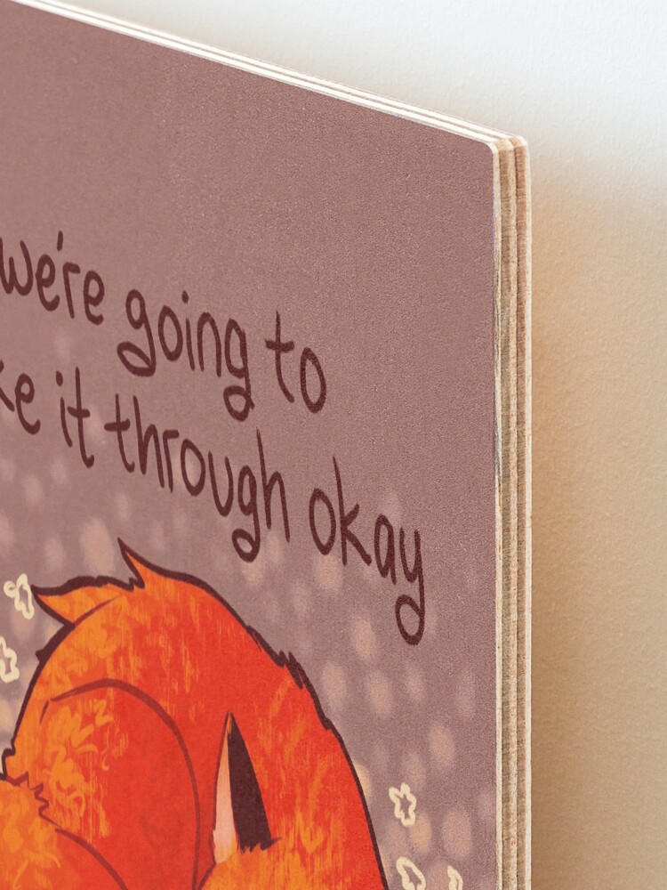 Alternate view of "We're Going to Make it Through Okay" Sleeping Flower Fox Mounted Print