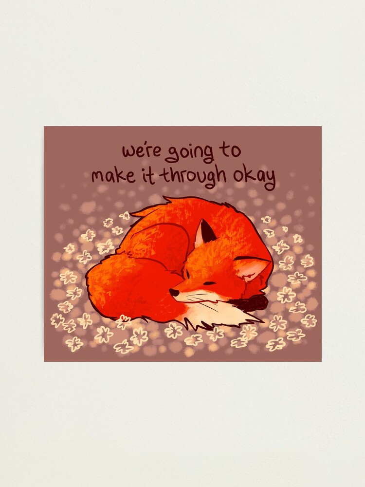 Alternate view of "We're Going to Make it Through Okay" Sleeping Flower Fox Photographic Print
