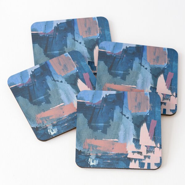 Item preview, Rhythm of Rain: a pretty abstract design in blues and pinks by Alyssa Hamilton Art  designed and sold by Alyssa Hamilton Art.
