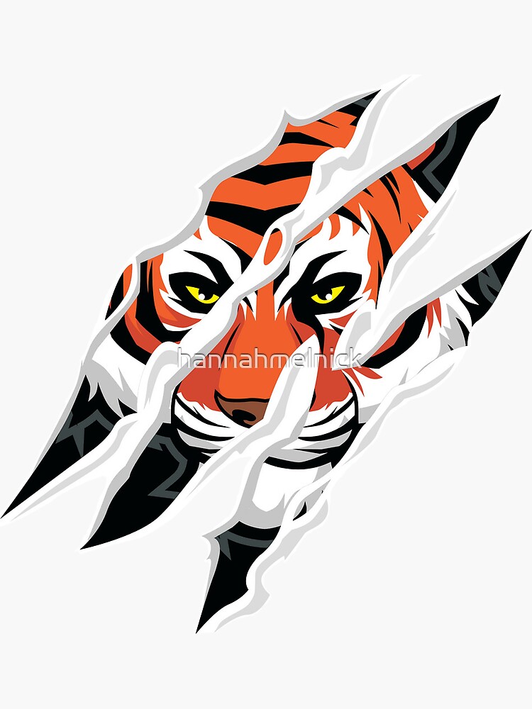 Tiger Scratch Sticker for Sale by hannahmelnick