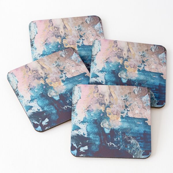 Item preview, Breathe Again: a pretty abstract design in blue pink and gold by Alyssa Hamilton Art  designed and sold by Alyssa Hamilton Art.