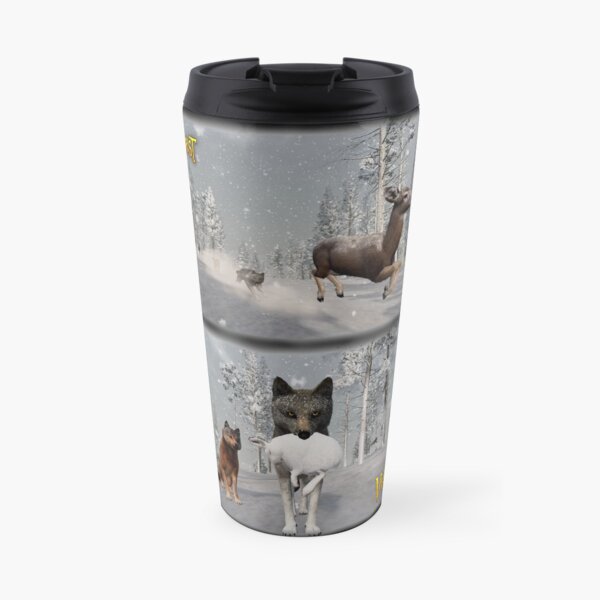 Hunting Deer & Hares in Winter Travel Coffee Mug