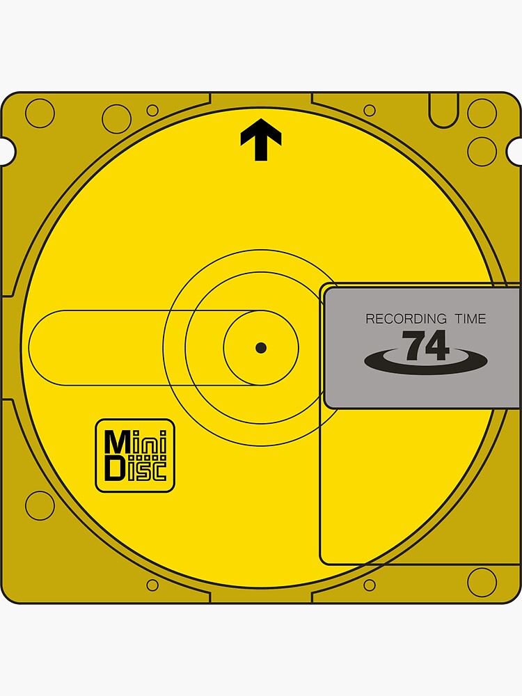 "Minidisc in Yellow" Sticker by district88 Redbubble