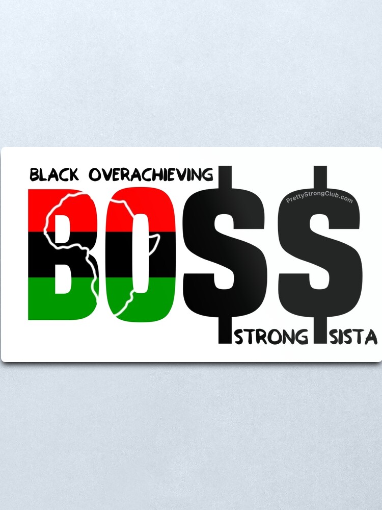 Alternate view of Black Overachieving Strong Sista Metal Print