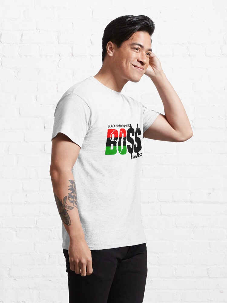 Alternate view of Black Overachieving Strong Sista Classic T-Shirt