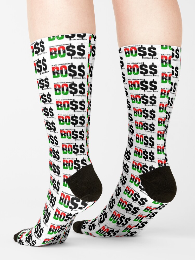 Alternate view of Black Overachieving Strong Sista Socks