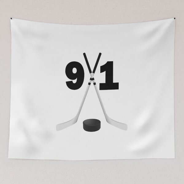 Item preview, Hockey number 91 - ninety one with sticks and disc designed and sold by AllShirts21.