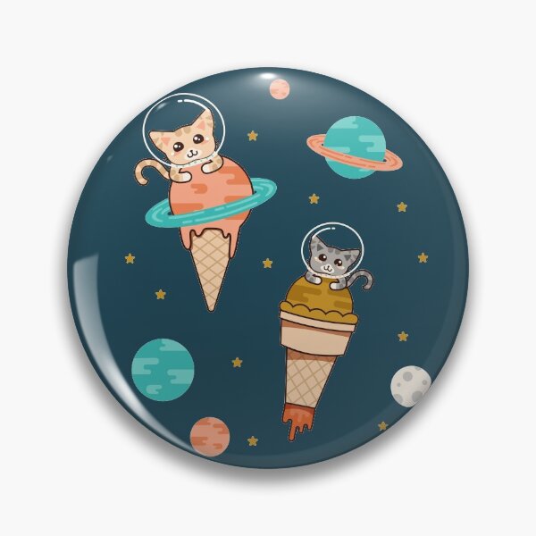 Item preview, Cats Floating on Ice Cream in Space designed and sold by latheandquill.