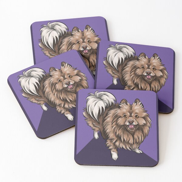 Item preview, Cute German Spitz Mittel | Cute Cartoon Dog Artwork | Purple Background designed and sold by shirinsart.