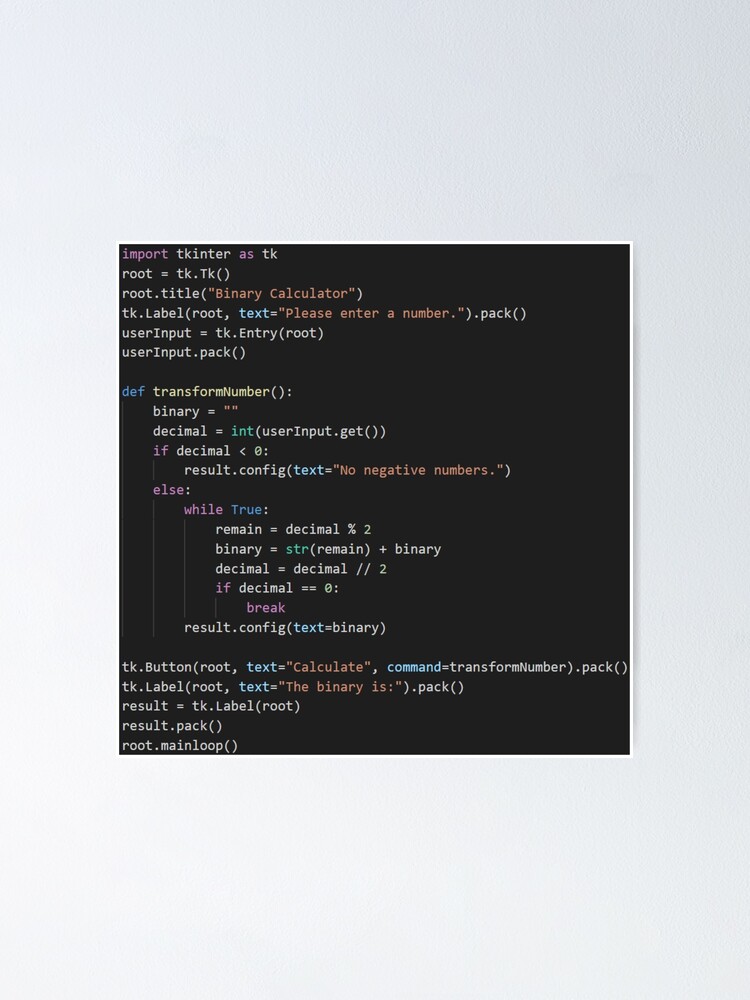 "Python program code" Poster for Sale by flix99 | Redbubble