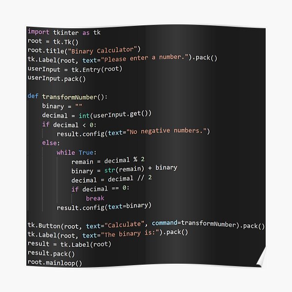 Python program code Poster