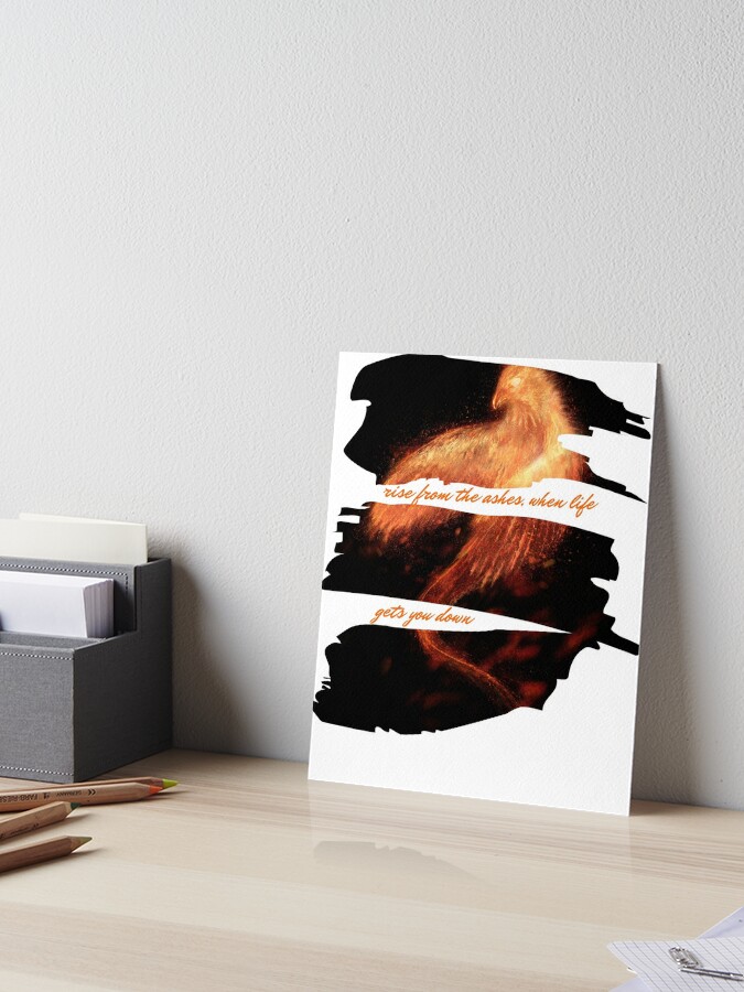 Rise From The Ashes Phoenix Art Board Print By Michisway Redbubble